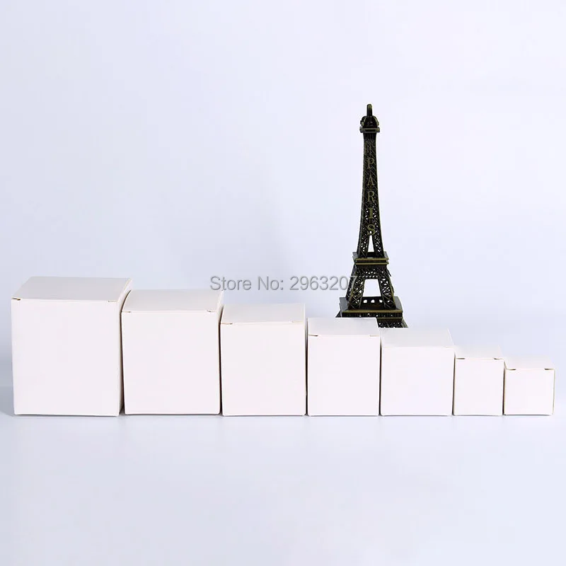 

500pcs 6*6*6cm White Kraft Paper Box Square Blank Candy Box Sample Jewelry Packaging Case Universal Packing Material