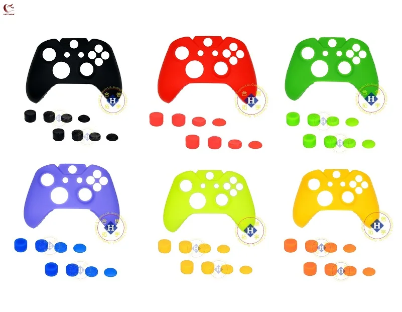 HOTHINK 9PCS/LOT Silicone Rubber Soft Skin Gel Cover Case Joystick Cap Button cover For XBOX ONE Controller GAMEPAD