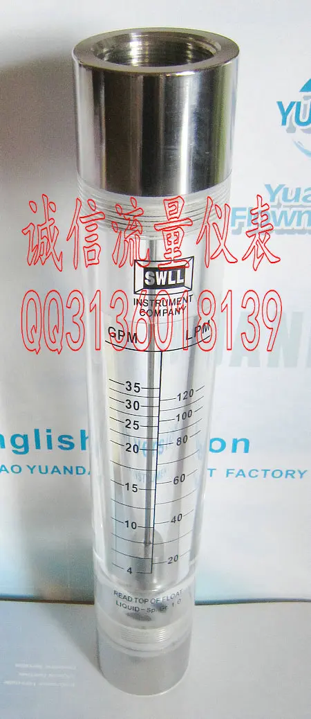 

1 inch stainless steel internal thread LZM-25G pipeline flow gauge 4-35GPM 20-120LPM