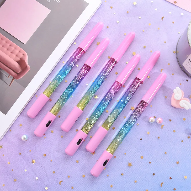 Creative Flash Water Column Sand Pen Cute Colorful Quicksand Neutral Pen Colorful School Office Stationery Supplies Gel Pen