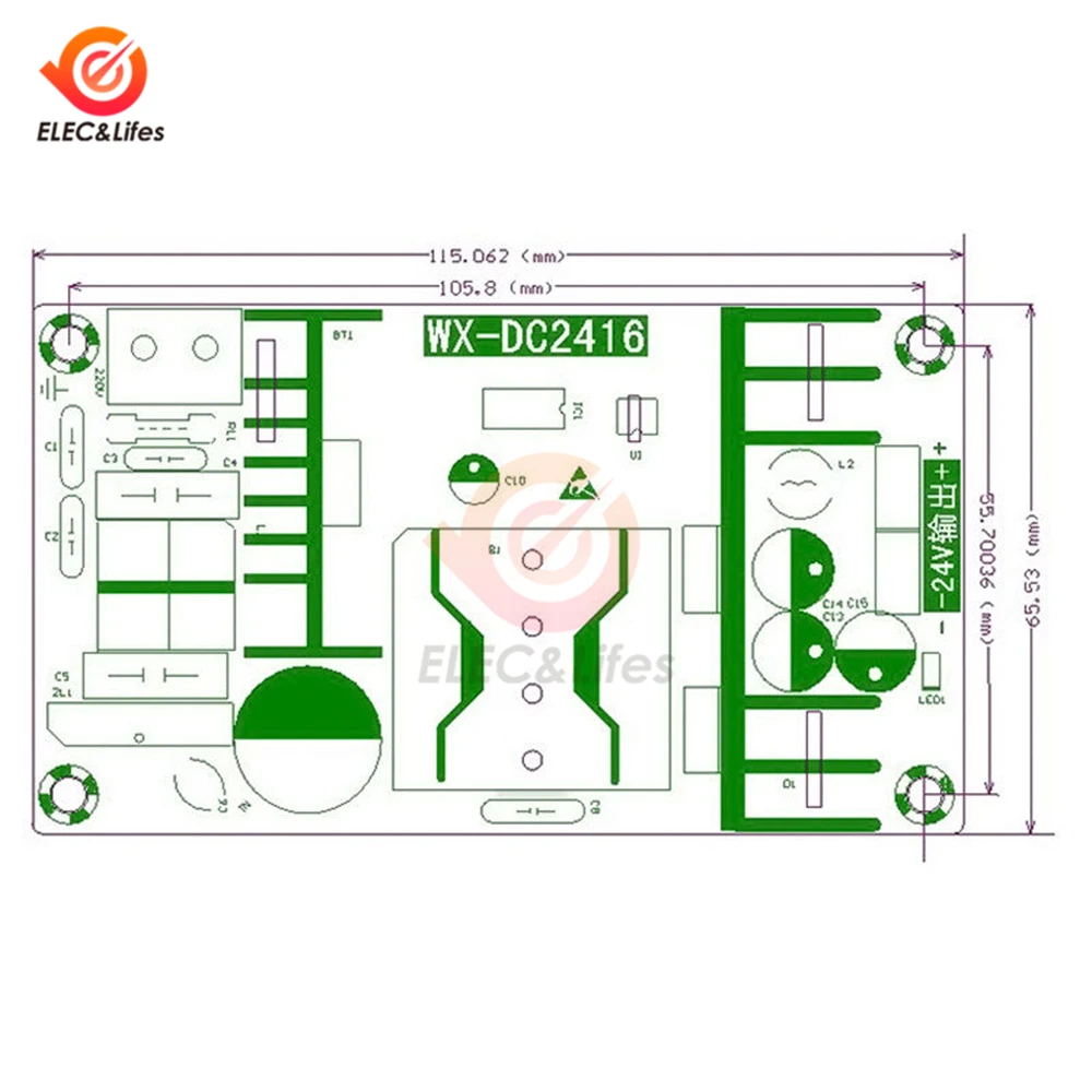 AC-DC Power Supply Module AC 100-240V to DC 24V 9A 150W Switching Power Supply Board Output Current 6A~9A