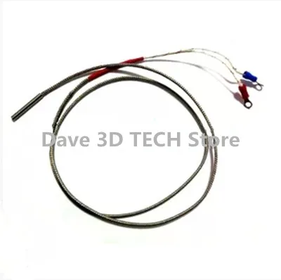 3D printer accessory K type thermocouple shielded temperature measuring cable 3m Nickel-chromium alloy top quality