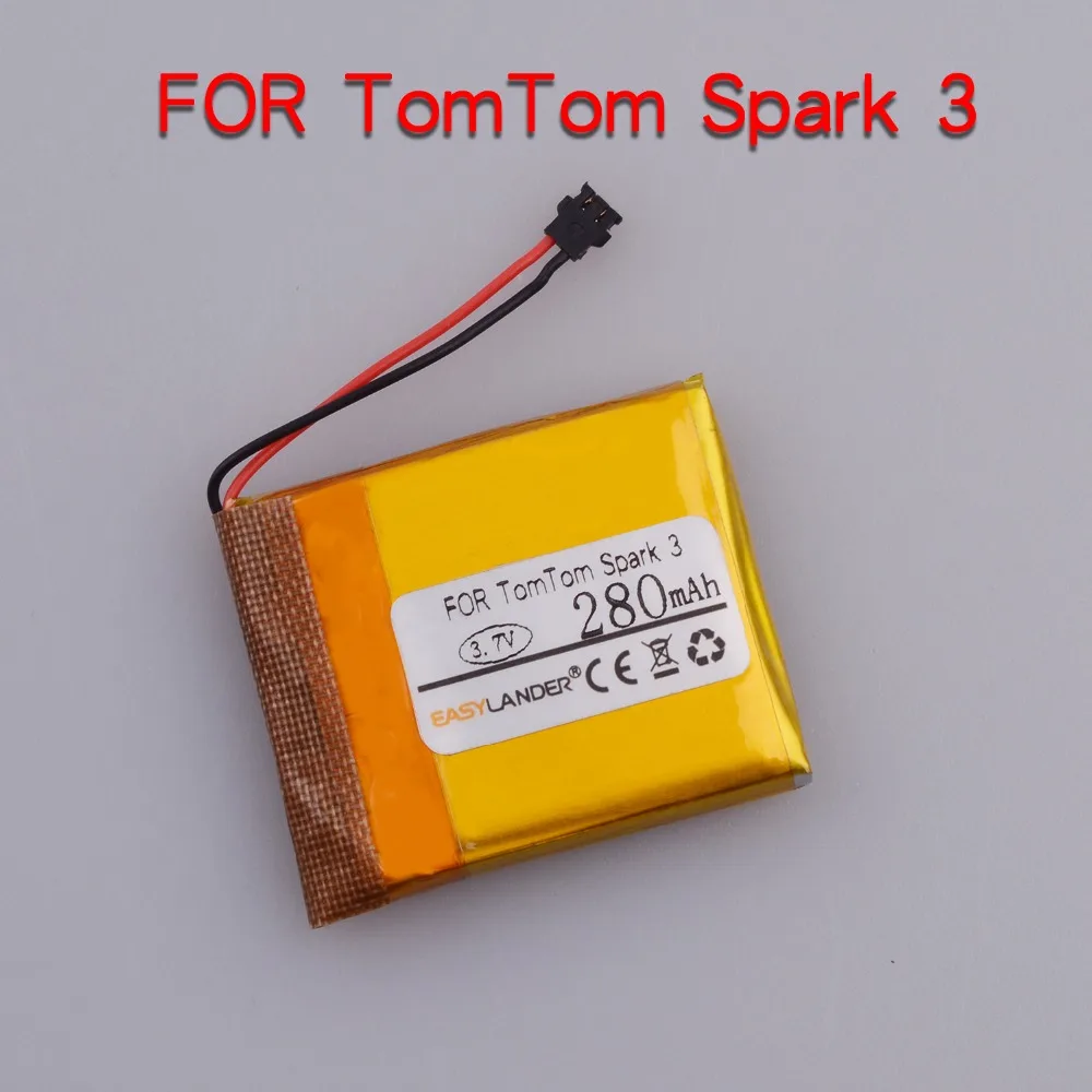 3.7V 280mAh Rechargeable Lithium Li-ion Polymer Battery for TomTom Spark 3 TomTom Spark Cardio II  Smart watch Replacement