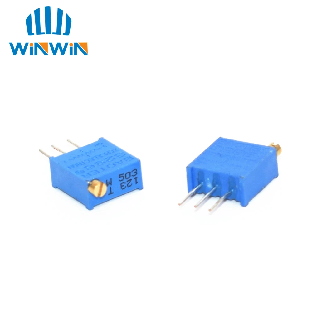 10pcs 3296W 3296 50 100 200 500 ohm 1K 2K 5K 10K 20K 50K 100K 200K 500K 1M ohm 103 100R 200R 500R Trimpot Trimmer Potentiometer