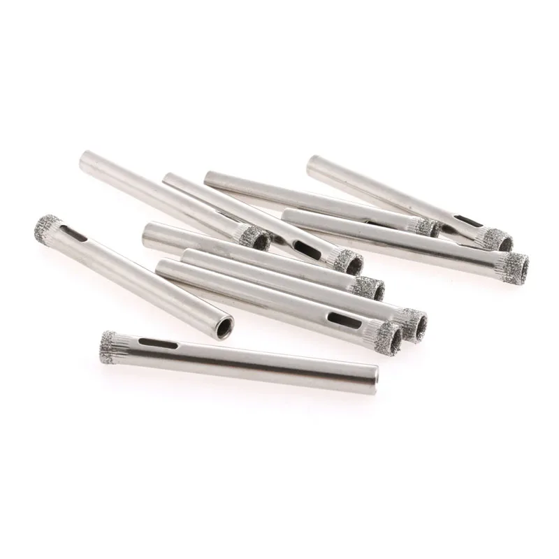10Pcs 6mm Diamond Coated Core Drill Bits Hole Saw Glass Tile Ceramic Marble