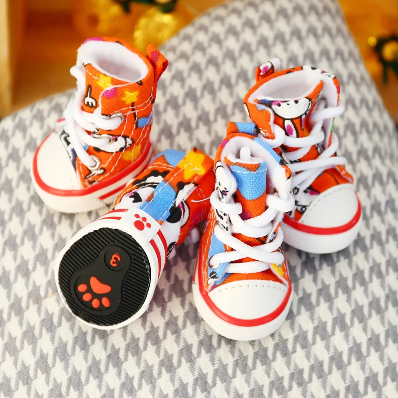 Sports Small Dog Sneakers Pet Shoes For Cats Spring And Autumn Boots Skidproof Puppy Footwear 4pcs/set Drop Shipping Wholesale