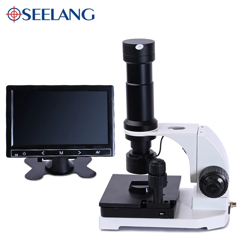 880 color 9-inch LCD Displayer electronic HD digital microscope biological Microcirculation Blood Inspection led Lab Monocular