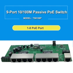 9-Ports 24V Passive POE Switch Of PCBA Board 100M 8 port POE