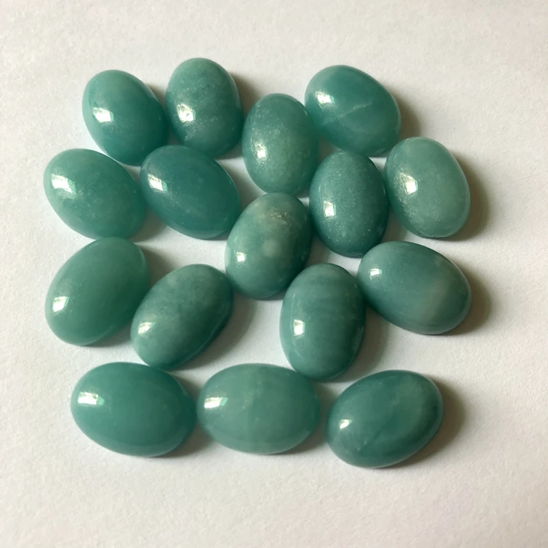 AAA Quality Natural Amazonite Cabochons 10x14mm oval CAB Semi precious stone Jewelry Cabochon Ring Face 20pcs/lot