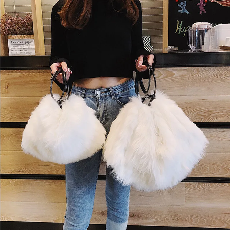 CrossBody Bag Autumn Winter Warm Handbags For Women Brand Female Faux Fur Shoulder Bags Big Large Capacity Bolsa Feminina