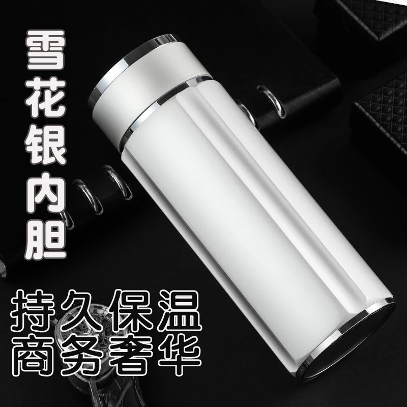 Insulation cup, sterling silver hand-made 350 ml stainless steel portable coffee cup, perfect for office or living room.