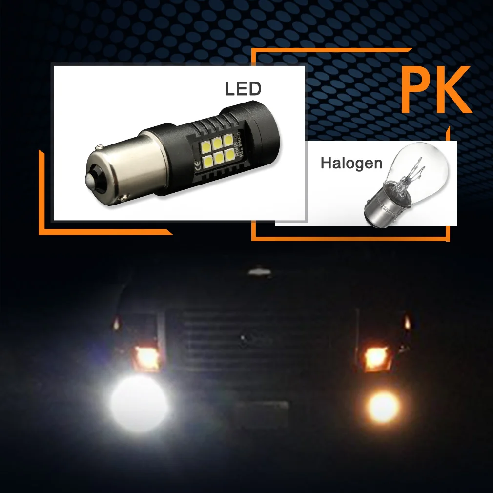 2pcs 1200LM 1156 BAU15S LED Bulb Car Fog Light Tail Driving Lamp DRL Auto Turn Signal Reverse Lights 6000K 3030 21SMD 12V D035