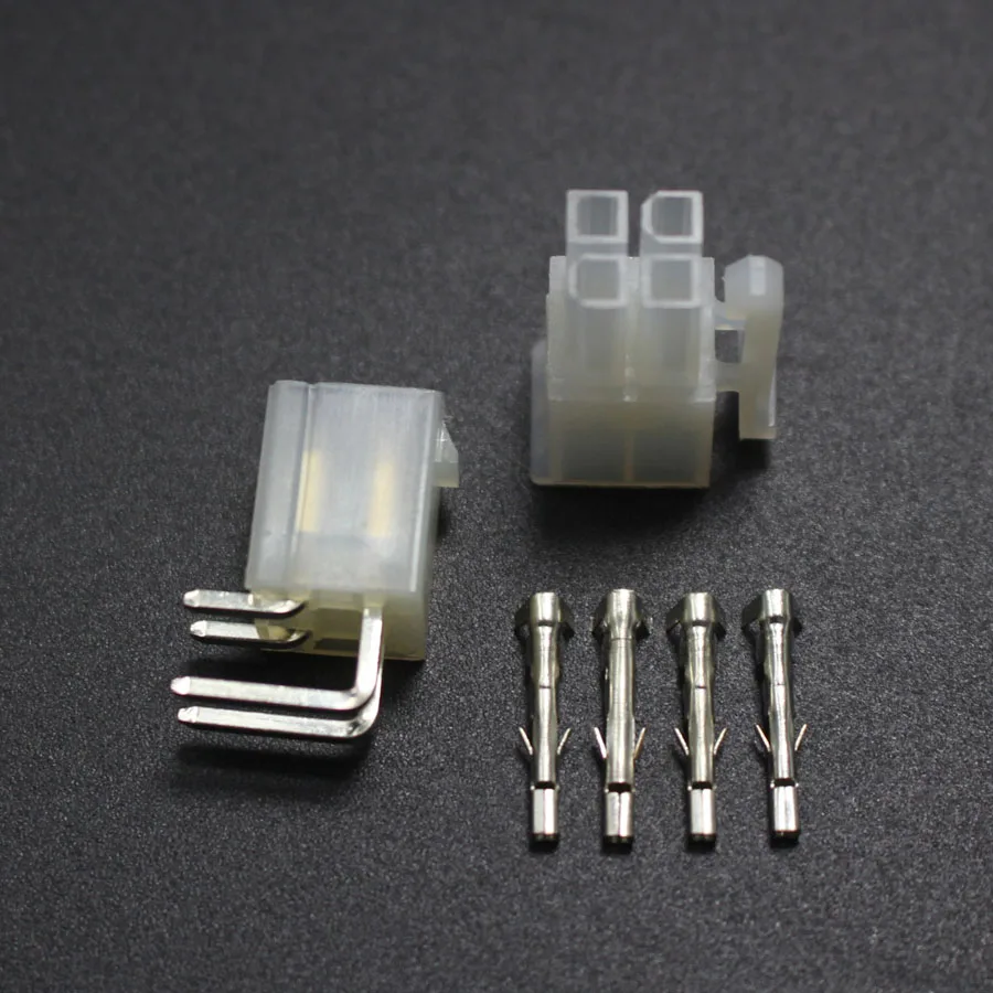 5sets 5557 5569 4P Bend Pin Wire Terminals Electrical Connector 4.2mm 4Pin Right Angle Plug jack for Car Auto PC ATX