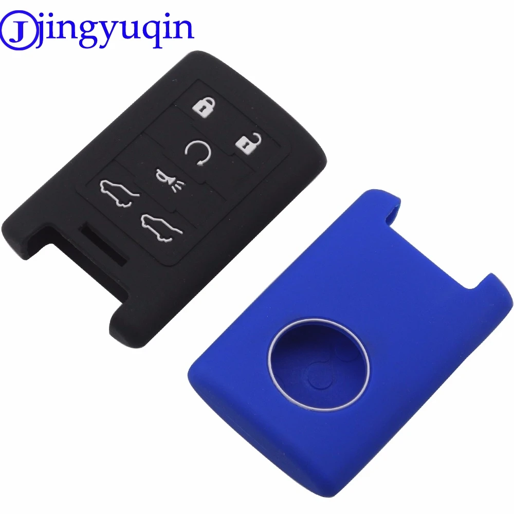 jingyuqin 10ps Replacement 6 Buttons Silicone Shell Case Cover For 2007-2014 Cadillac Escalade ESV EXT Remote Key Fob