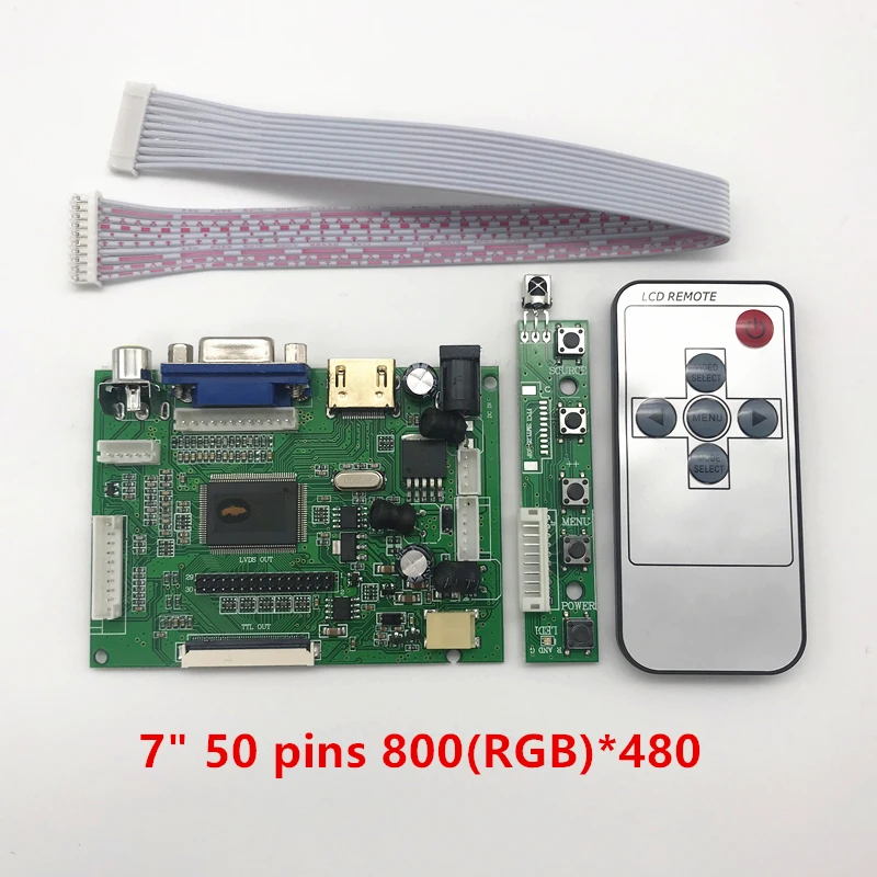 Skylarpu LCD TTL LVDS Scheda Controller HD MI VGA 2AV 50 PIN Per AT070TN90 92 94 Supporto Automaticamente Raspberry Pi Scheda Driver