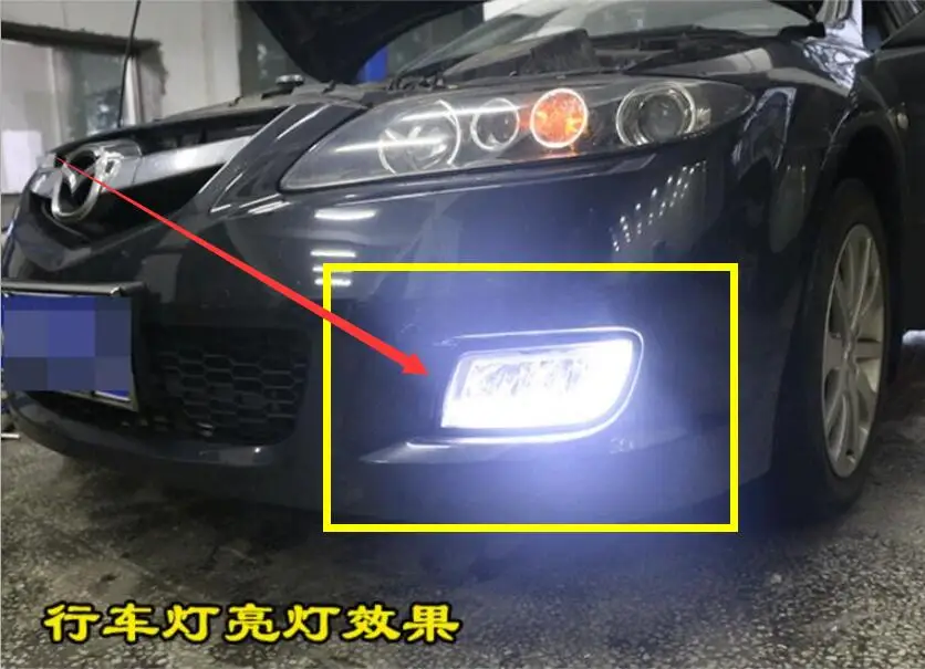 

car bumper lamp For Mazda 6 Mazda6 fog light 2006 2007 2008 2009 2010 car accessories LED DRL Daytime Running Light Daylight