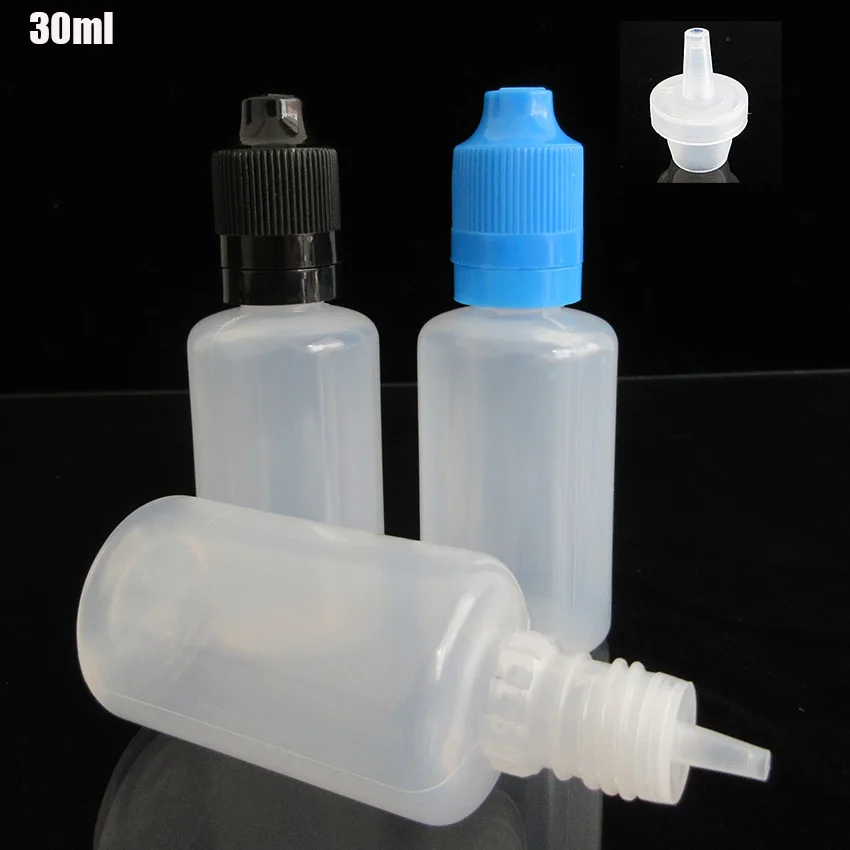 China Plastic Factory Price 30ml Empty Drop Bottle ,oil Bottlle with Nozzle and Plastic Cap,E Juice Dropper Bottle 100pcs