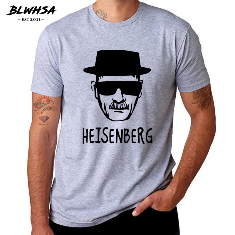 

BLWHSA Breaking Bad Heisenberg Funny Men T Shirt High Quality Cotton O-Neck Short Sleeve Fashion Printed Men T-Shirts