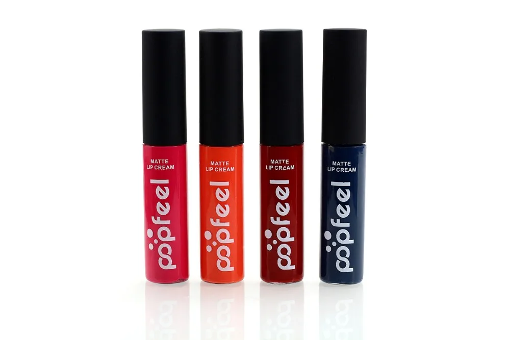 Popfeel Brand Makeup Waterproof batom Tint Lip Gloss Red Brown Nude Long Lasting Hot Popfeel Brand Liquid Matte Makeup Lipstick