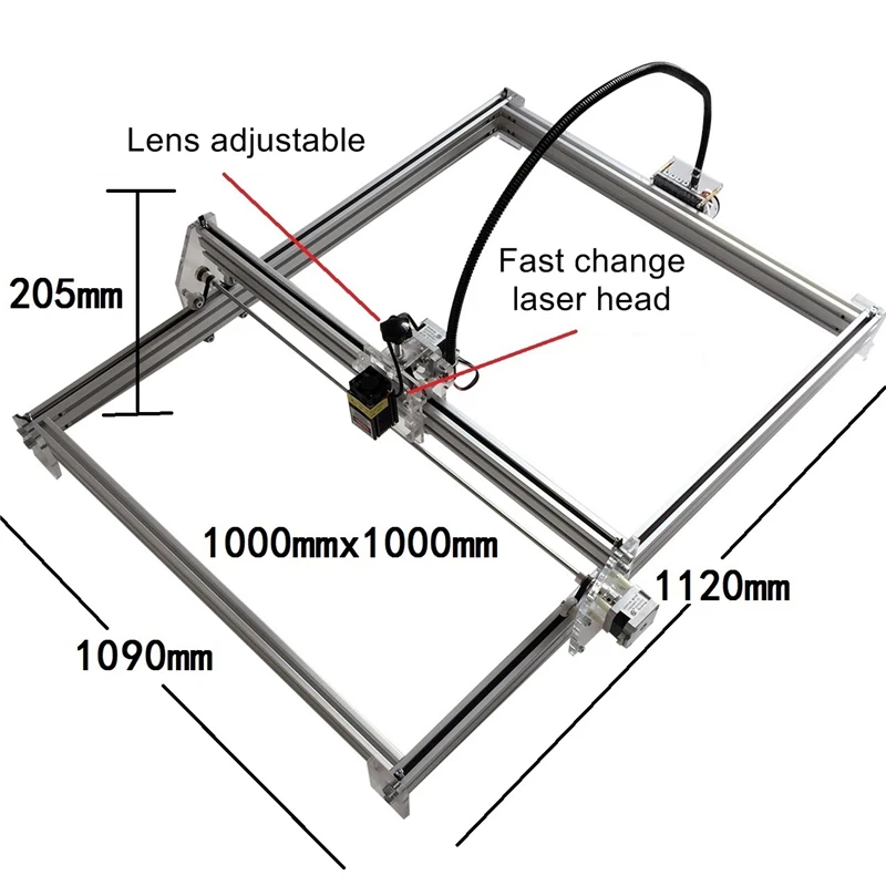 LY M1 500MW 1000MW 2500MW 5500MW 10000MW Desktop DIY Violet Laser Cutting Machine Picture CNC Printer 100*100CM