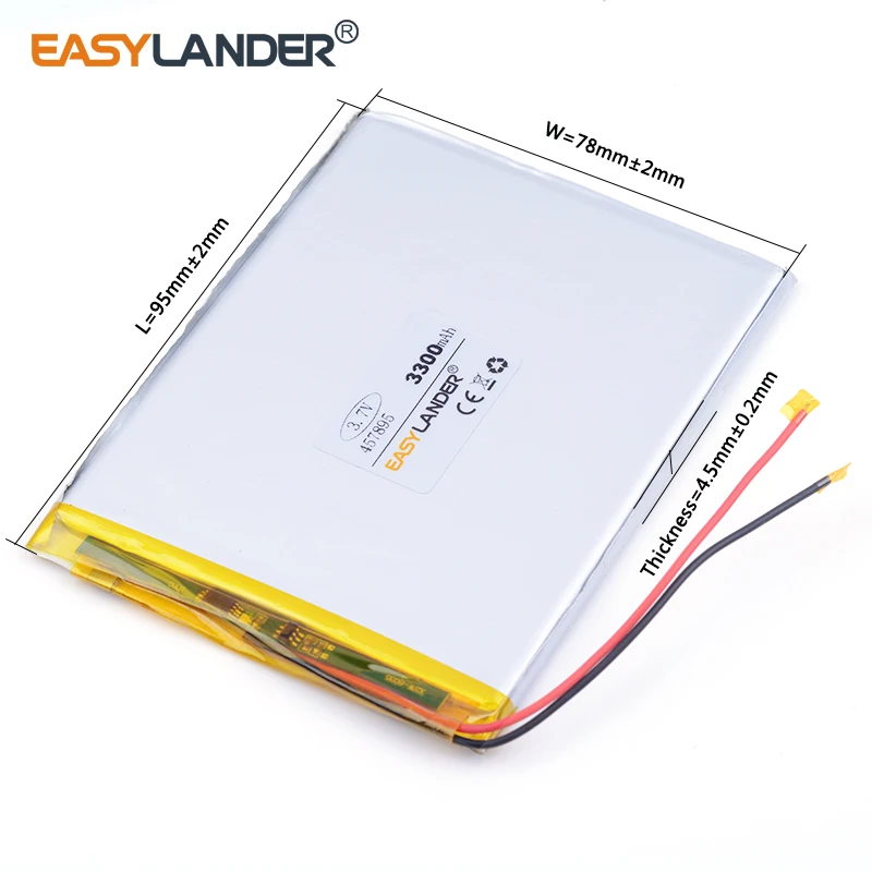 457895   3.7V 3300mAh แบตเตอรี่ลิเธียม Li-Ion Polymer แบบชาร์จไฟได้