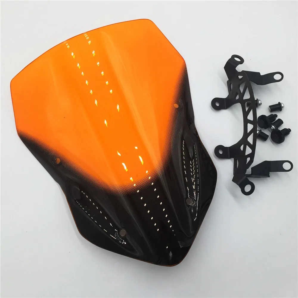 High Quality Smoke Black Windshield Wind Deflectore Windscreen Motorcycle For Kawasaki Z900 2017 2018 Modification
