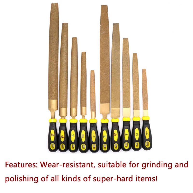 6'' to 14'' Braze Diamond Files Rasp Flat/Semi-circular Metal File For Superhard Object Grinding Woodworking Carving Hand Tools