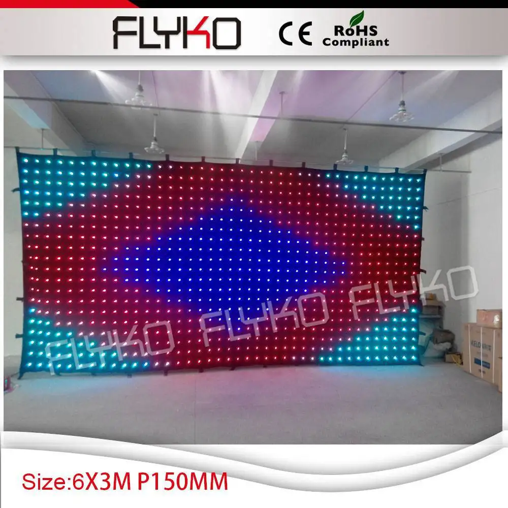 Free shipping 3x6m p15cm new design amazing  images led curtain lighting