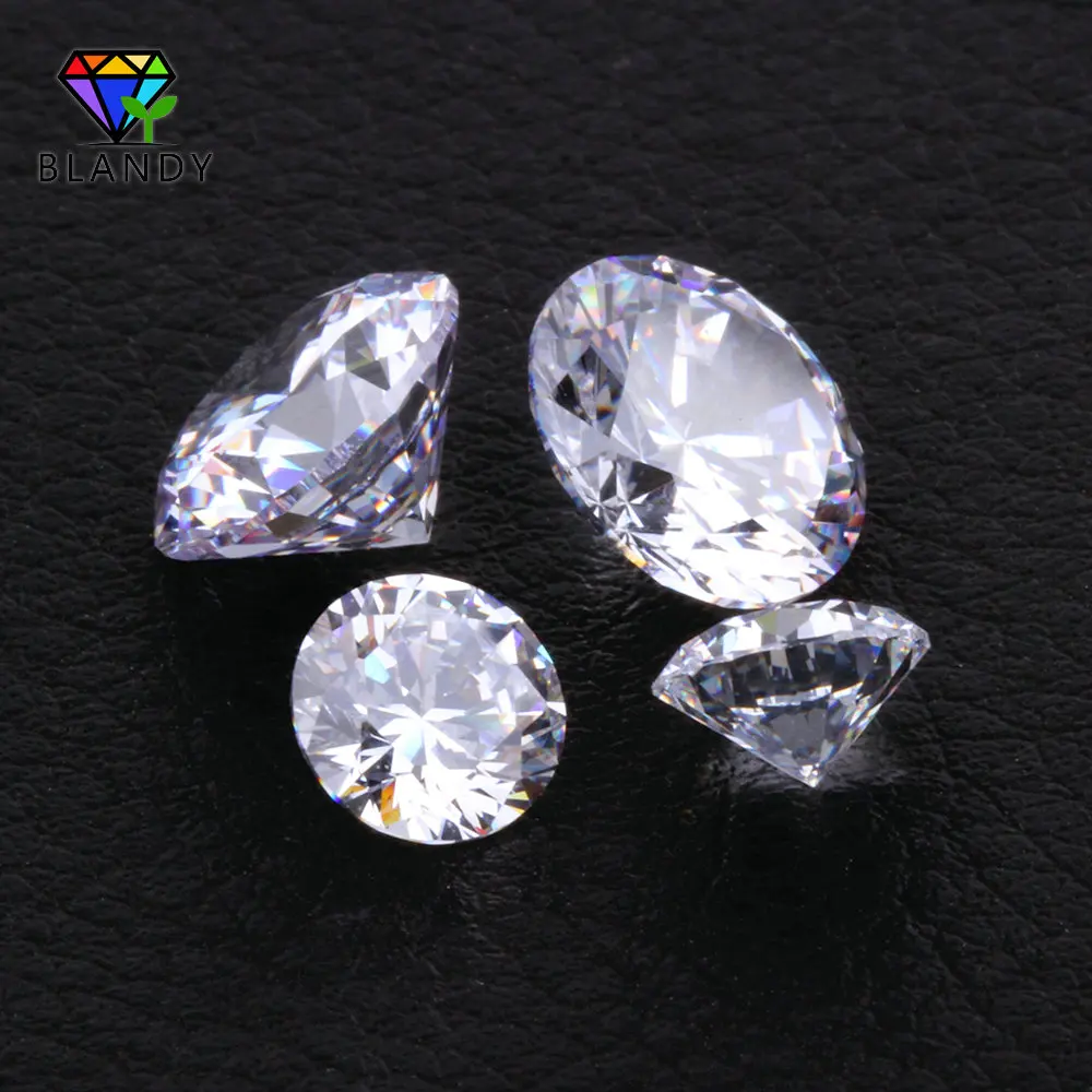 AAAAA Grade 6.0~20mm Loose White Cubic Zirconia Stones 5mm 8mm 10mm Round Brilliant Cut CZ Stone Synthetic Gems For DIY Jewelry