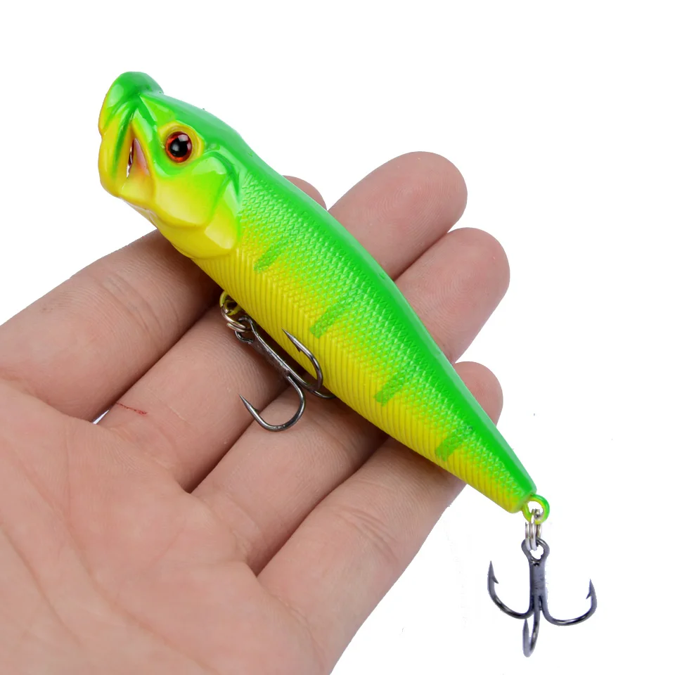 New Arrival 1 pcs Big Popper Fishing Lures 9.5cm 12g 3d Eyes Bait Topwater Crankbait Wobblers Tackle Isca Poper Japan