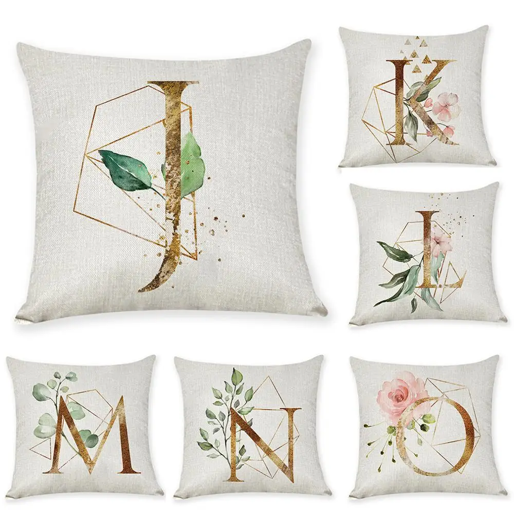 New arrival Coreless Pillowcase Letter Pillow  45x45cm Room English Alphabet For Home goods 1PC Flower Pillowcase