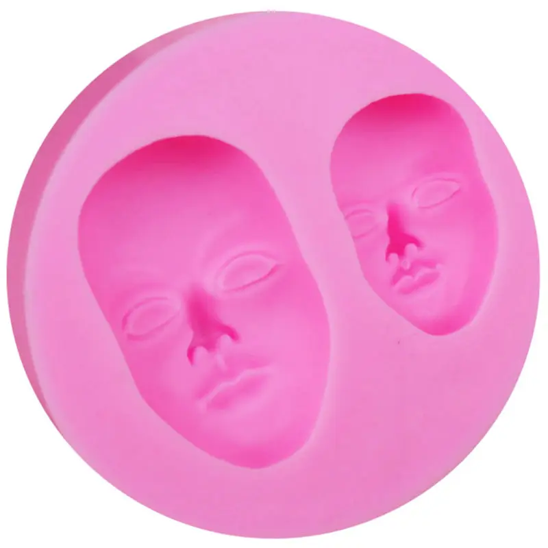 Human Face Heads Silicone Mold Fondant Chocolate Candy Mask Gumpaste UV Resin Lollipop Crystal Epoxy Soft Clay Bake Tools M111