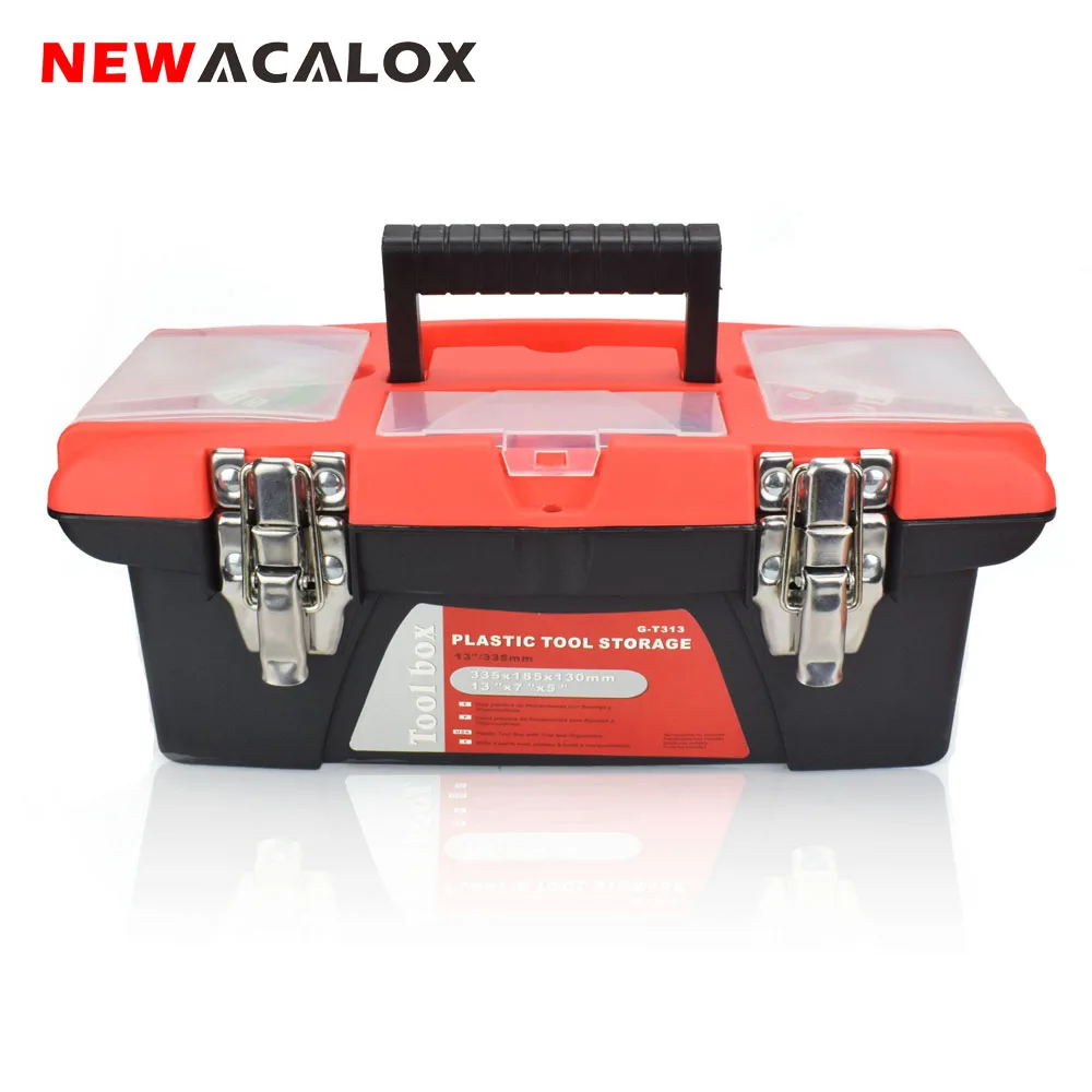 NEWACALOX Double-layer Tool Box Portable Multi-function Repair Tool Household Thickening Large Hardware Storage Box