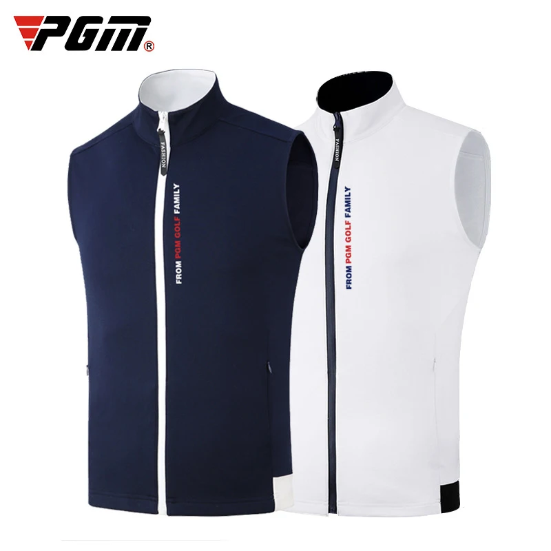 2019 New PGM Golf Apparel Windproof Men Vest Golf Jacket Autumn Winter Keep Warm Sleeveless Zipper Waistcoat Golf Apparel