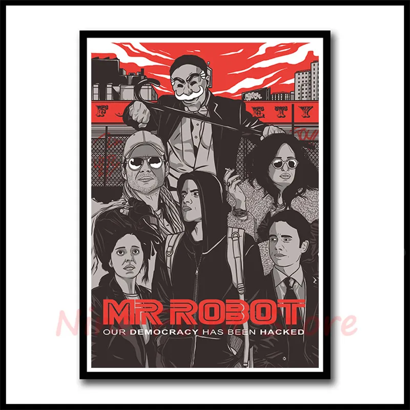 MR. ROBOT Coated paper Posters Movie Wall Stickers Prints Home Decoration Livingroom Bedroom Bar Home Frameless