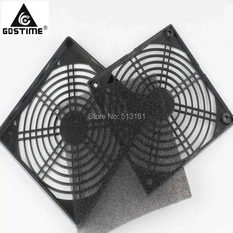 2 Pcs Gdstime 12 Cm 120 Mm Penggemar Tahan Debu Layar Computer Casing Jaring Buah Debu Spons Penyaring Hitam