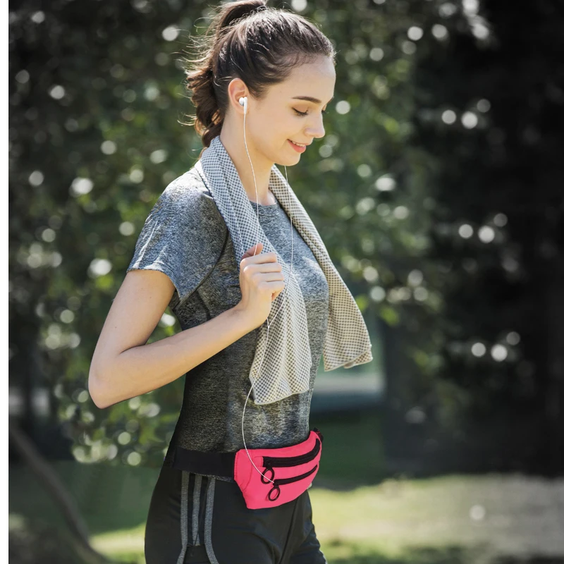 Suporte de telefone móvel impermeável para mulheres, Outdoor Running Waist Bag Pouch, Cinto de lazer esportivo, Jogging Gym Bags