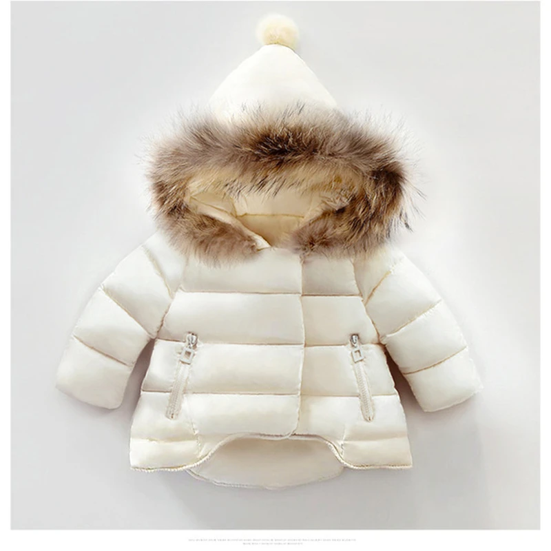 kids snowsuit  new winter baby girls winter coat infant children clothing fur collar hooded thick jacket baby girl boy clothes