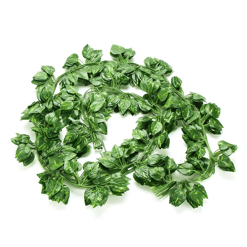 220CM Artificial Ivy green Leaf Garland Plants Vine Fake Foliage Flowers Home Decor Plastic Artificial Flower Rattan string