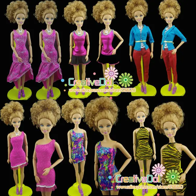 2015 30items=10suit+10 shoes+10 accessory new arrvial high quality genuine dress cloth suit set for barbie doll