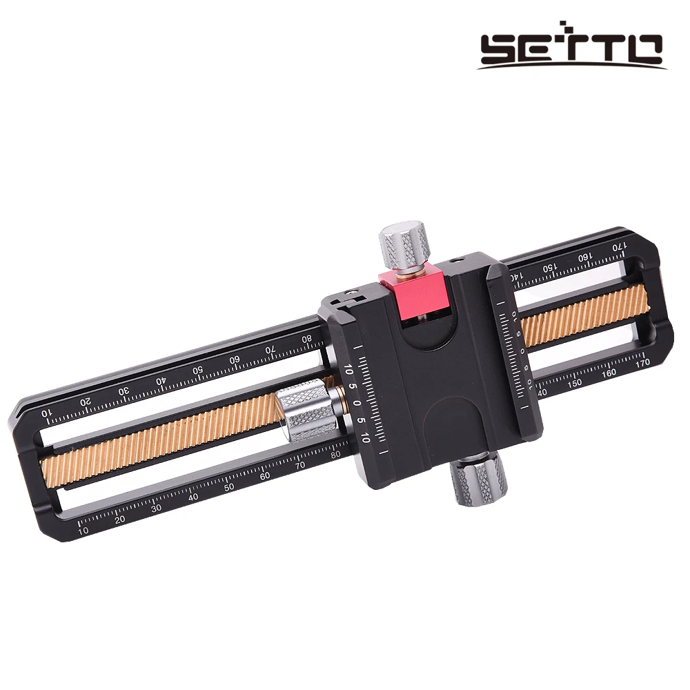 SETTO 170mm Macro Focusing Rail Slider Close-up Shooting Head With Arca-Swiss Fit Clamp Quick Release Plate for Tripod Ballhead