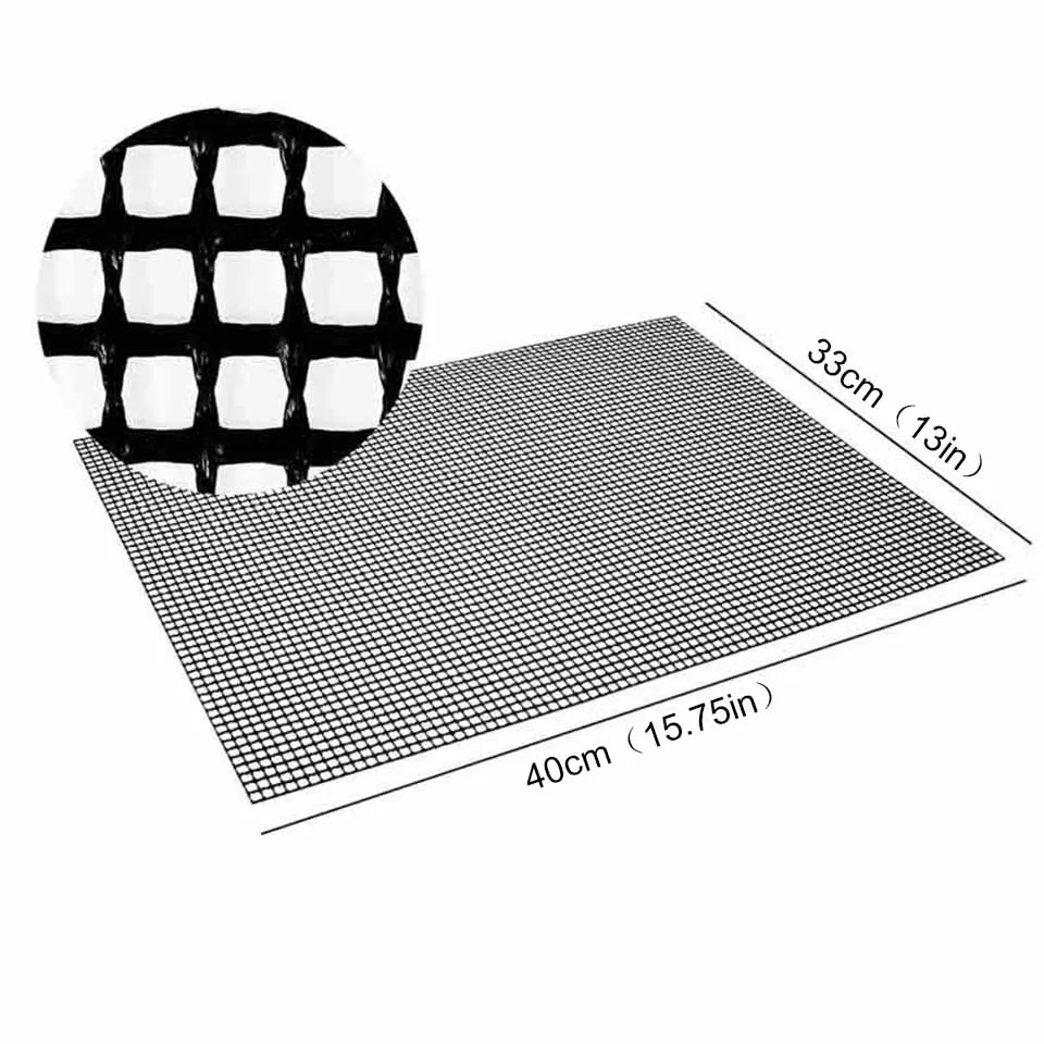 3Pcs Non-Stick BBQ Grill Mesh Mat Perforated Oven Sheet Reusable Barbecue Mat Baking Mat Heat-Resistant Outdoor Grilling Tool