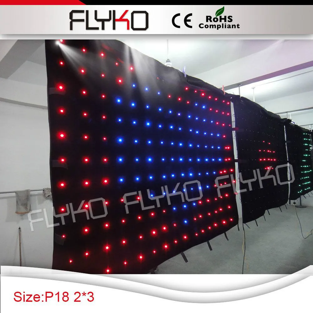 

Free shipping 3x2m full beautiful color removeble stage led video curtain