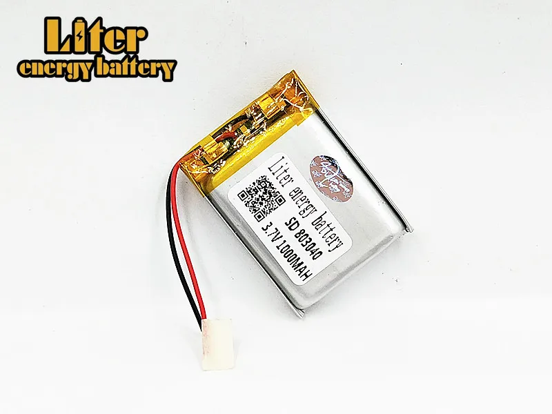 best Li-Po Rechargeable battery 3.7V polymer lithium batteries 803040 For MP4 MP5 GPS  Camera Tablet PC 1000mAH intercom