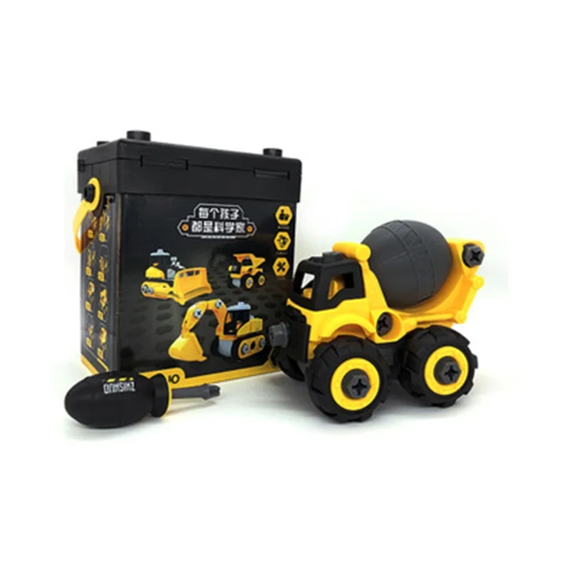 DIY dozer toy excavator engineering car assembled toy car inertia disassembly assembly excavator child gift boy girl high qualit