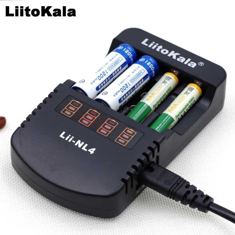 Novelty liitokala Lii-NL4 Multifunctional charger 1.48V-1.5V nickel-metal hydride AA/AAA 9V DC battery charger 12V 1A. AC