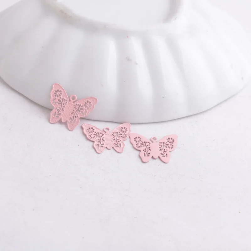 100 Stück AC2861 12mm*14mm Schmetterlings-Anhänger, bemalte Tier- und Schmetterlings-Charms – Detail 9