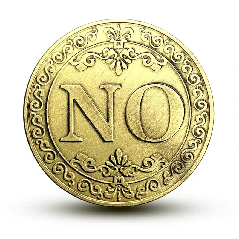 YES or NO Commemorative Coin Floral YES NO Letter Coin Classic Magic Tricks TOYS  Close Up Magic Props Show Tool