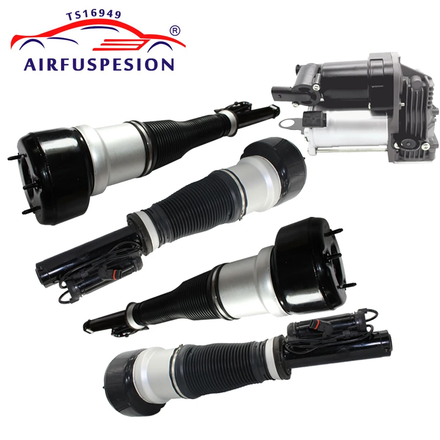 

1 Set For Mercedes W221 2WD Front+Rear Suspension Shock Absorber+Air Compressor Pump 2213209313 2213205613 2213205513 2007-2013