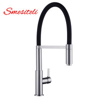 Kitchen Faucets Patent Design 360 Swivel Solid Brass Single Handle Mixer Sink Tap Pull Out Down Kitchen Faucet In Brushed Nickel